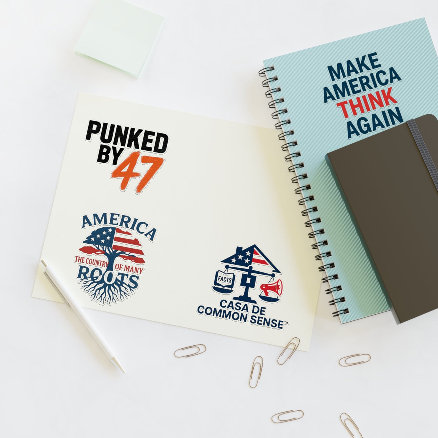Casa de Common Sense Sticker Sheet – Die-Cut Political Satire Decals (8.5x11)