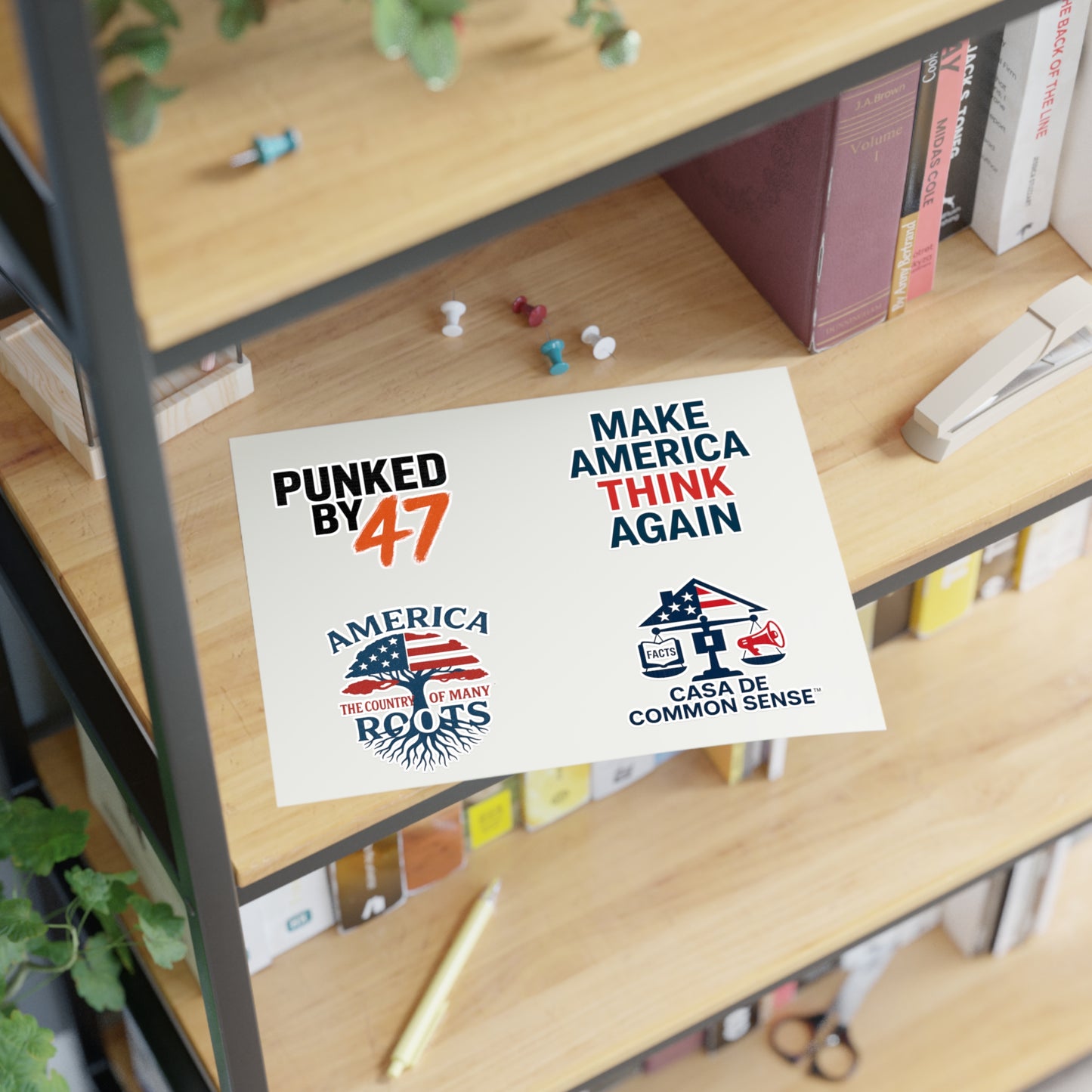 Casa de Common Sense Sticker Sheet – Die-Cut Political Satire Decals (8.5x11)
