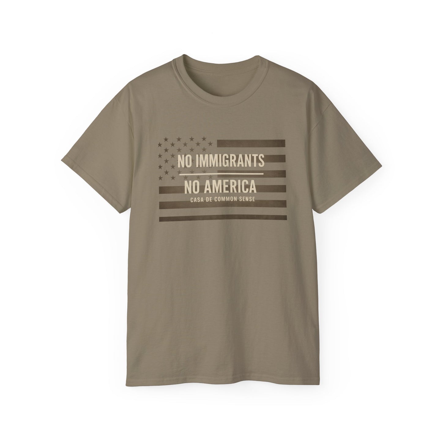 No Immigrants, No America T Shirt -Unisex Political Statement Tee, Casual Activist Shirt, Everyday Comfort for Men & Women