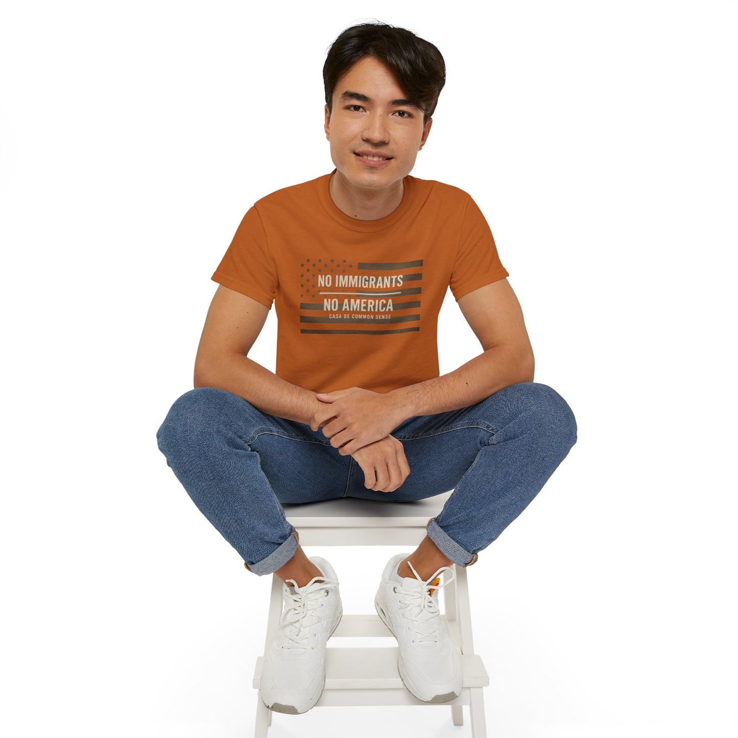 No Immigrants, No America T Shirt -Unisex Political Statement Tee, Casual Activist Shirt, Everyday Comfort for Men & Women
