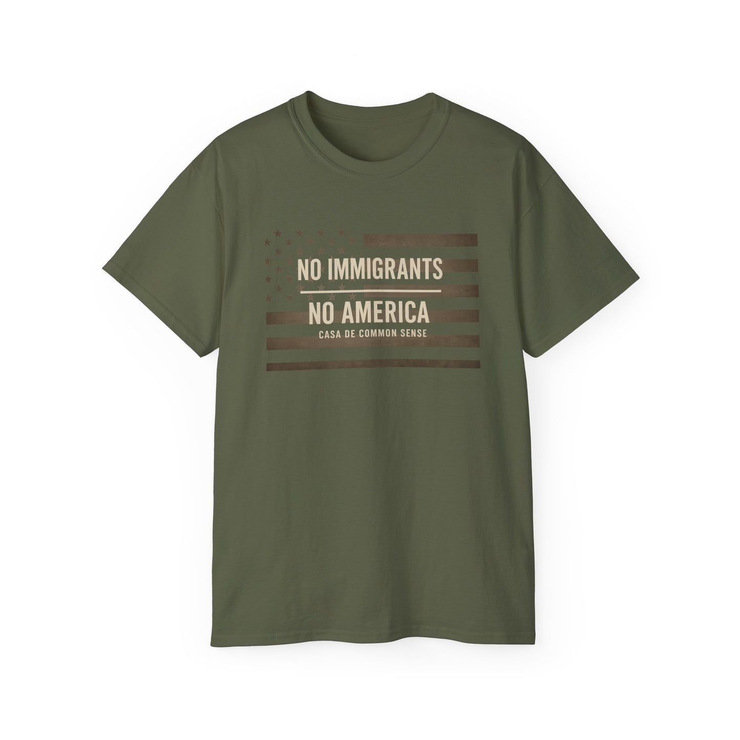No Immigrants, No America T Shirt -Unisex Political Statement Tee, Casual Activist Shirt, Everyday Comfort for Men & Women