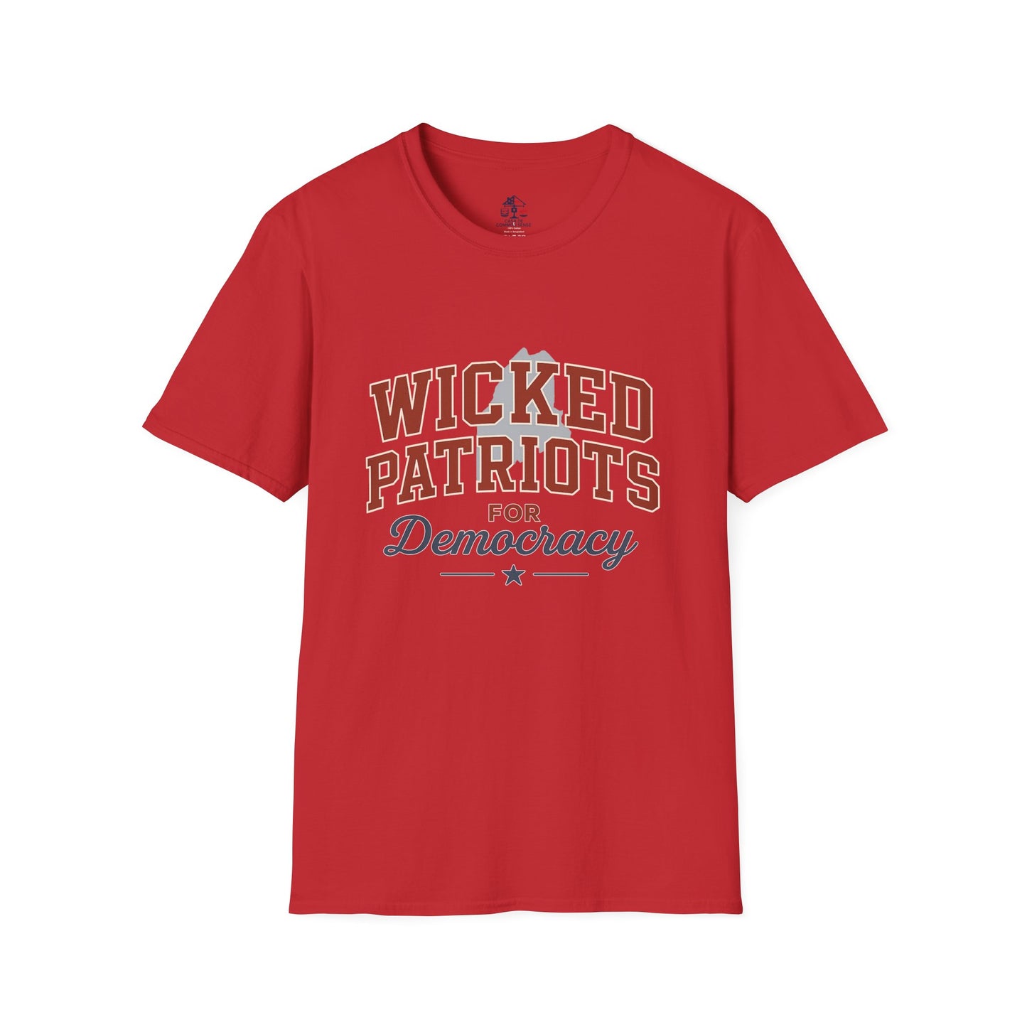 Wicked Patriots for Democracy T-Shirt | Unisex Softstyle Tee for Political Activism, Casual Wear, Gift for Independence Day, Election Day