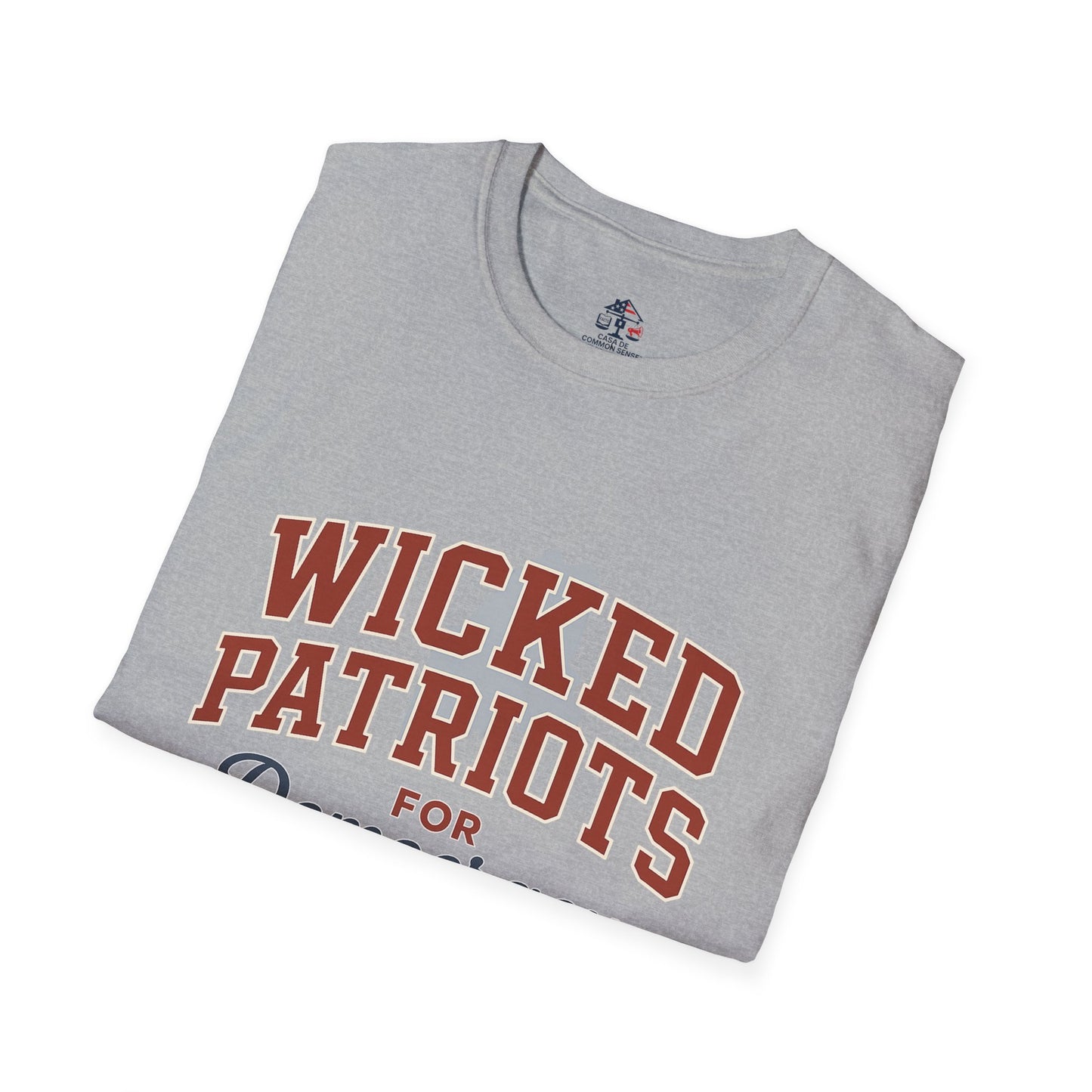 Wicked Patriots for Democracy T-Shirt | Unisex Softstyle Tee for Political Activism, Casual Wear, Gift for Independence Day, Election Day