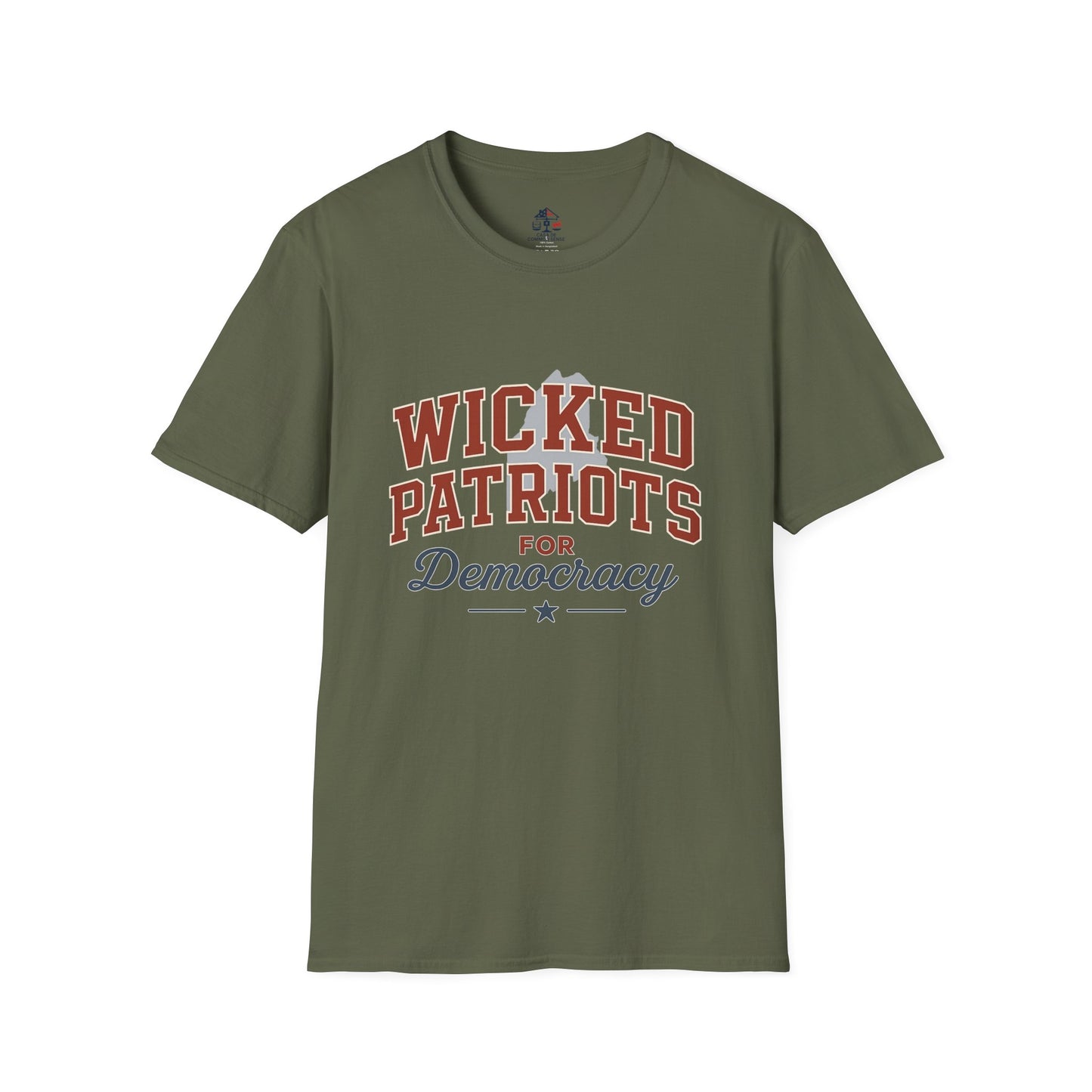 Wicked Patriots for Democracy T-Shirt | Unisex Softstyle Tee for Political Activism, Casual Wear, Gift for Independence Day, Election Day