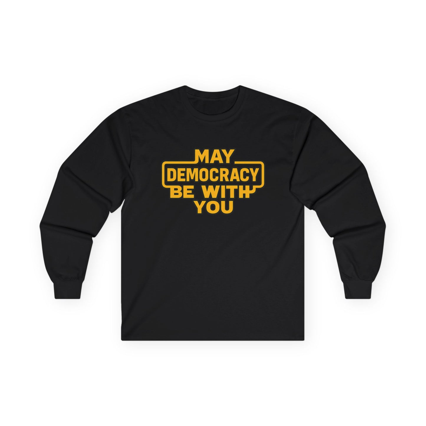 Democracy Long Sleeve Tee, Unisex Cotton Shirt, Political Statement Top, Gift for Activists, Casual Wear, Social Justice Apparel