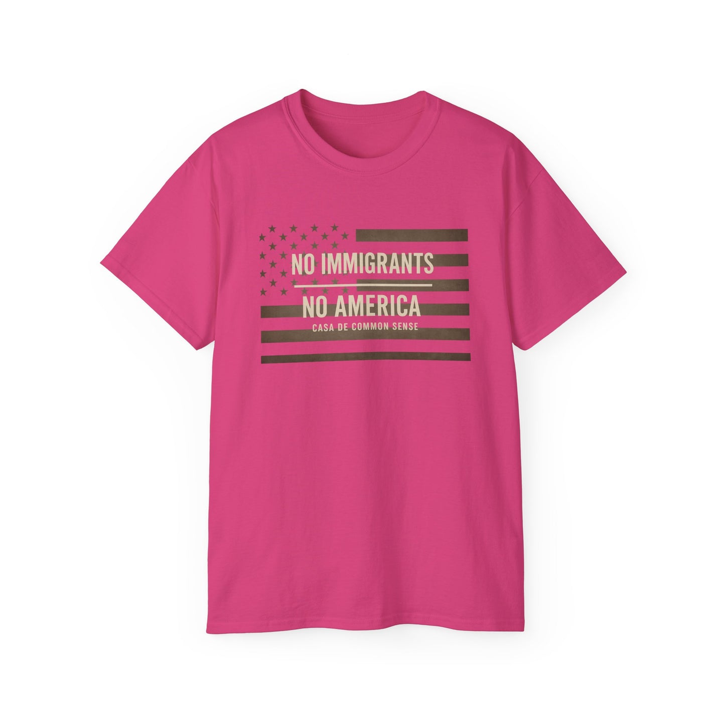 No Immigrants, No America T Shirt -Unisex Political Statement Tee, Casual Activist Shirt, Everyday Comfort for Men & Women