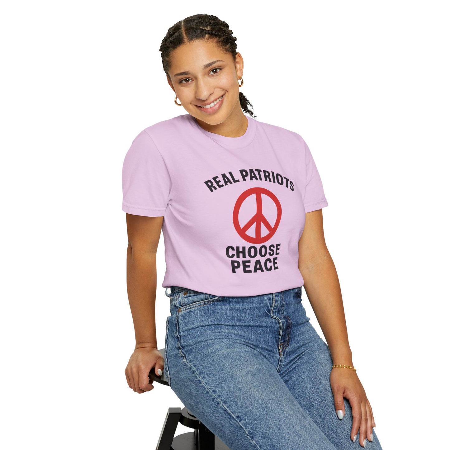 Real Patriots Choose Peace T-Shirt – Unisex Graphic Tee, Activist Shirt, Casual Everyday Wear, Comfortable Cotton Top