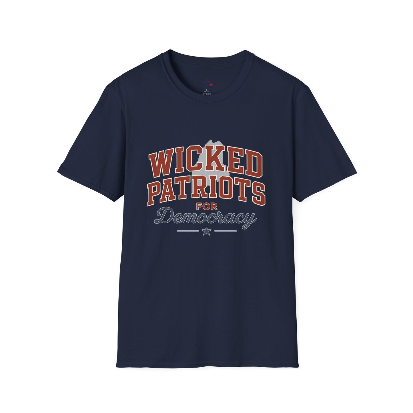 Wicked Patriots for Democracy T-Shirt | Unisex Softstyle Tee for Political Activism, Casual Wear, Gift for Independence Day, Election Day