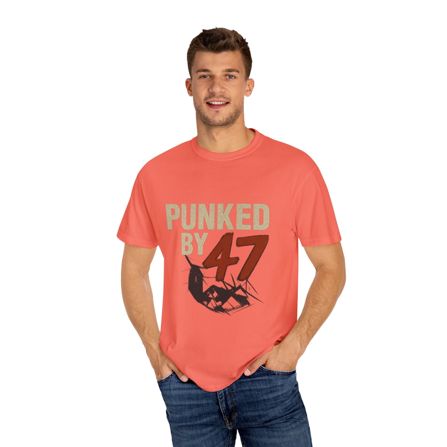 Punked by 47 Graphic T-Shirt, Unisex Punk-Inspired Tee, Casual Everyday Shirt, Retro Statement Top, Music & Political Satire Gift