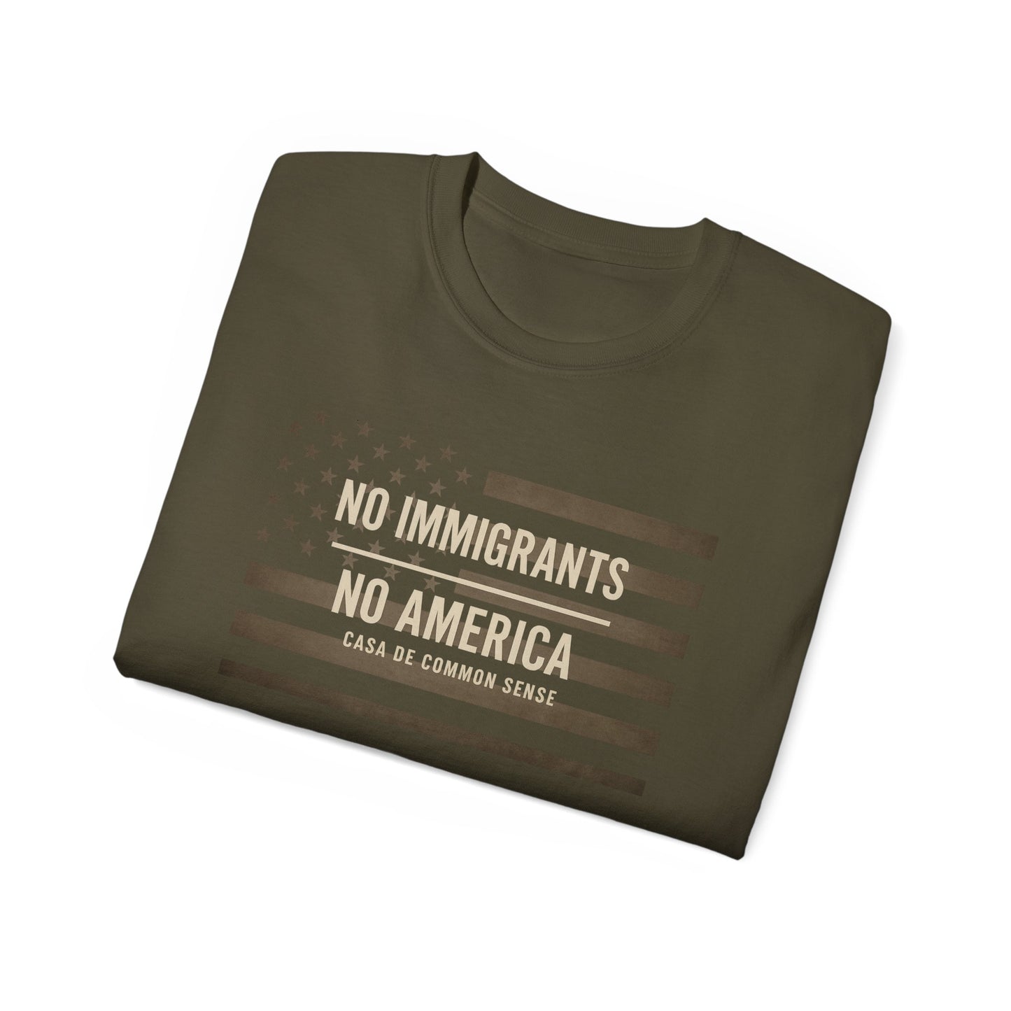 No Immigrants, No America T Shirt -Unisex Political Statement Tee, Casual Activist Shirt, Everyday Comfort for Men & Women