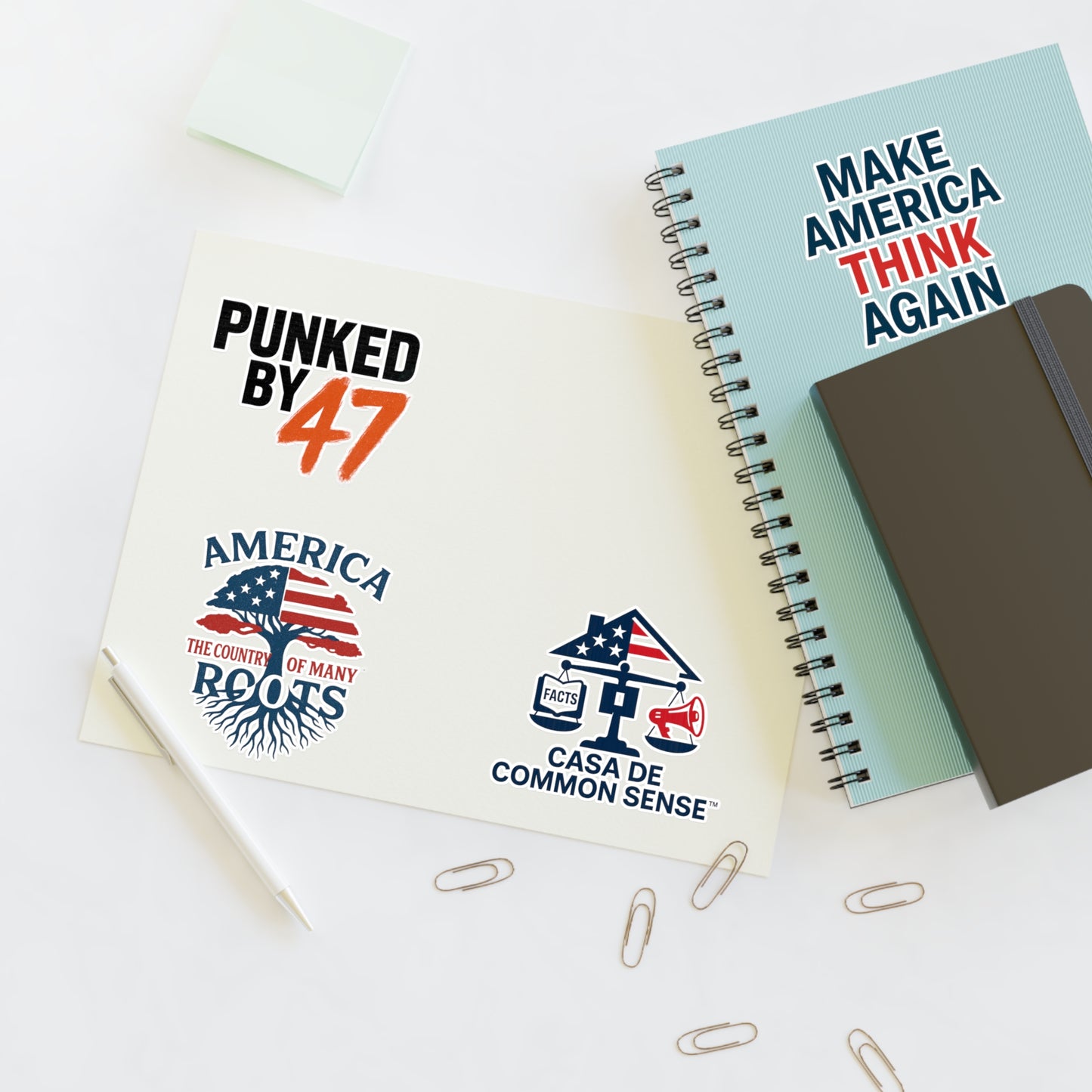 Casa de Common Sense Sticker Sheet – Die-Cut Political Satire Decals (8.5x11)