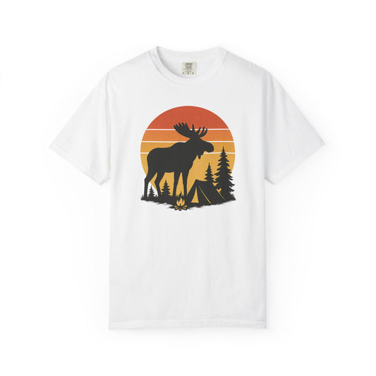 Moose Camping Sunset T-Shirt