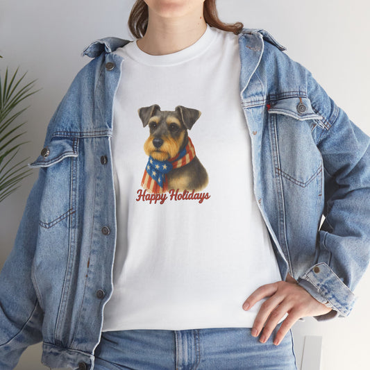 Dog Christmas Tee — Happy Holidays Puppy Graphic T-Shirt