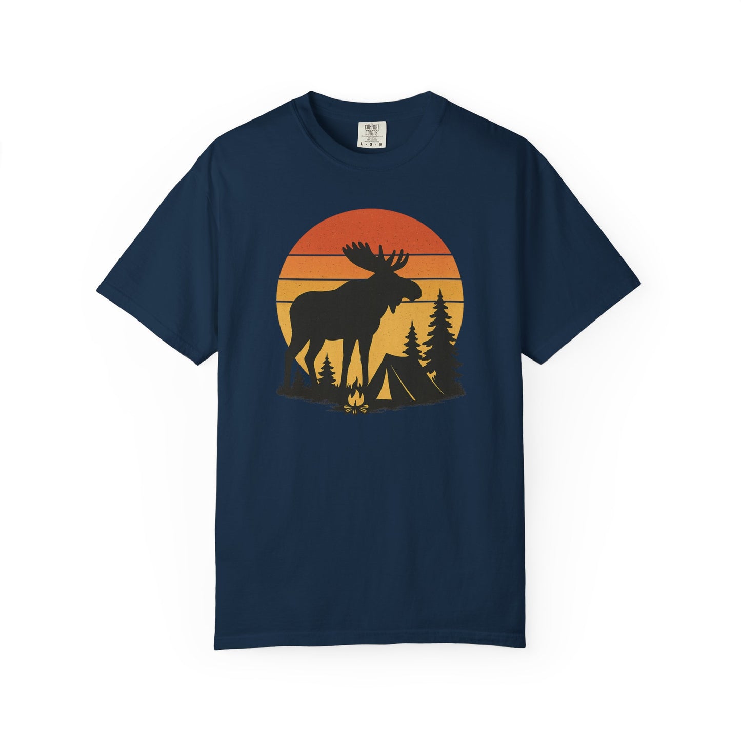 Moose Camping Sunset T-Shirt