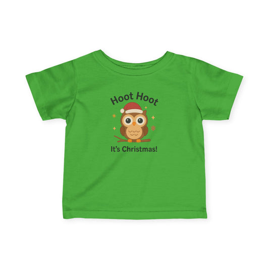 Infant Tee — "Hoot Hoot It's Christmas" Cute Owl Holiday Baby Shirt
