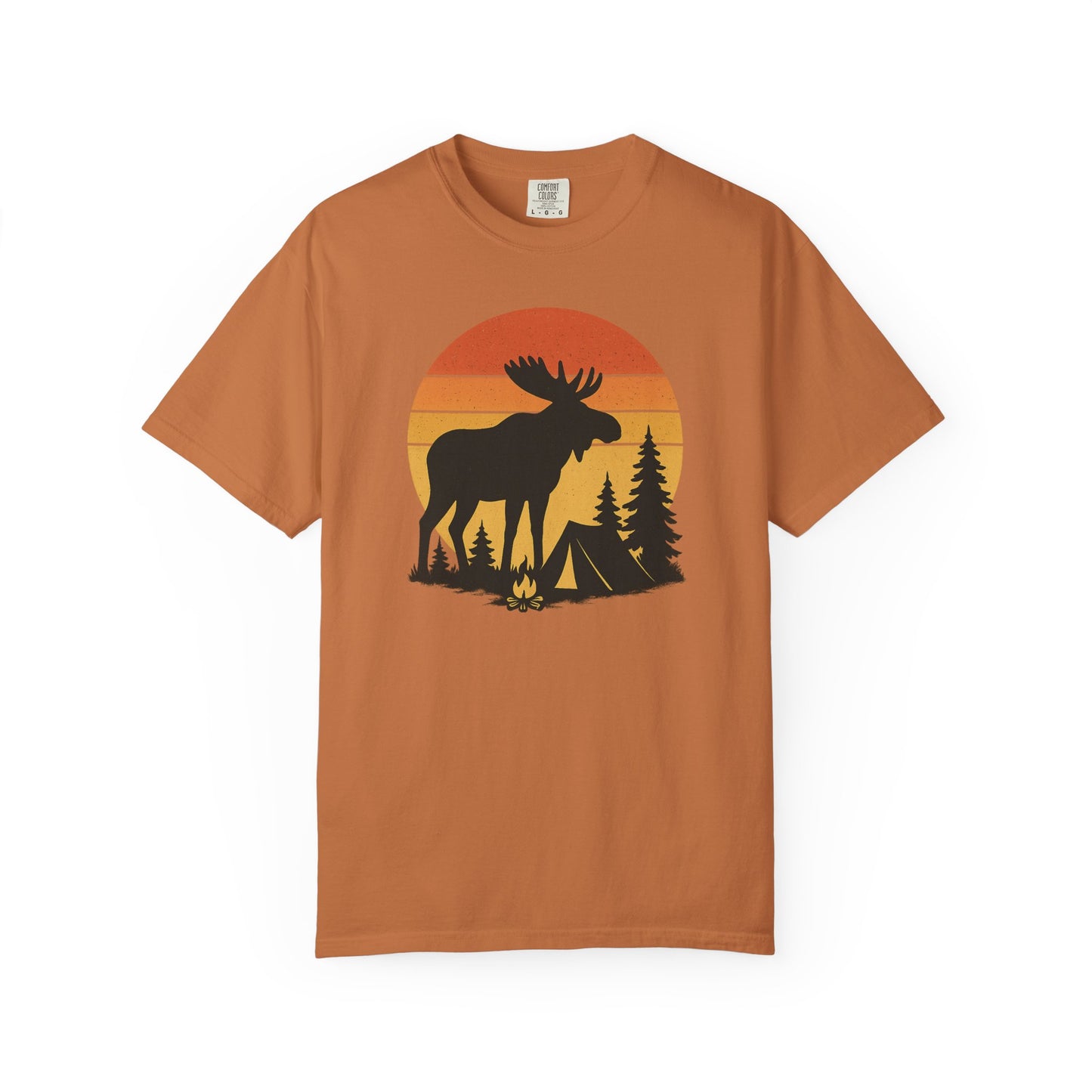 Moose Camping Sunset T-Shirt