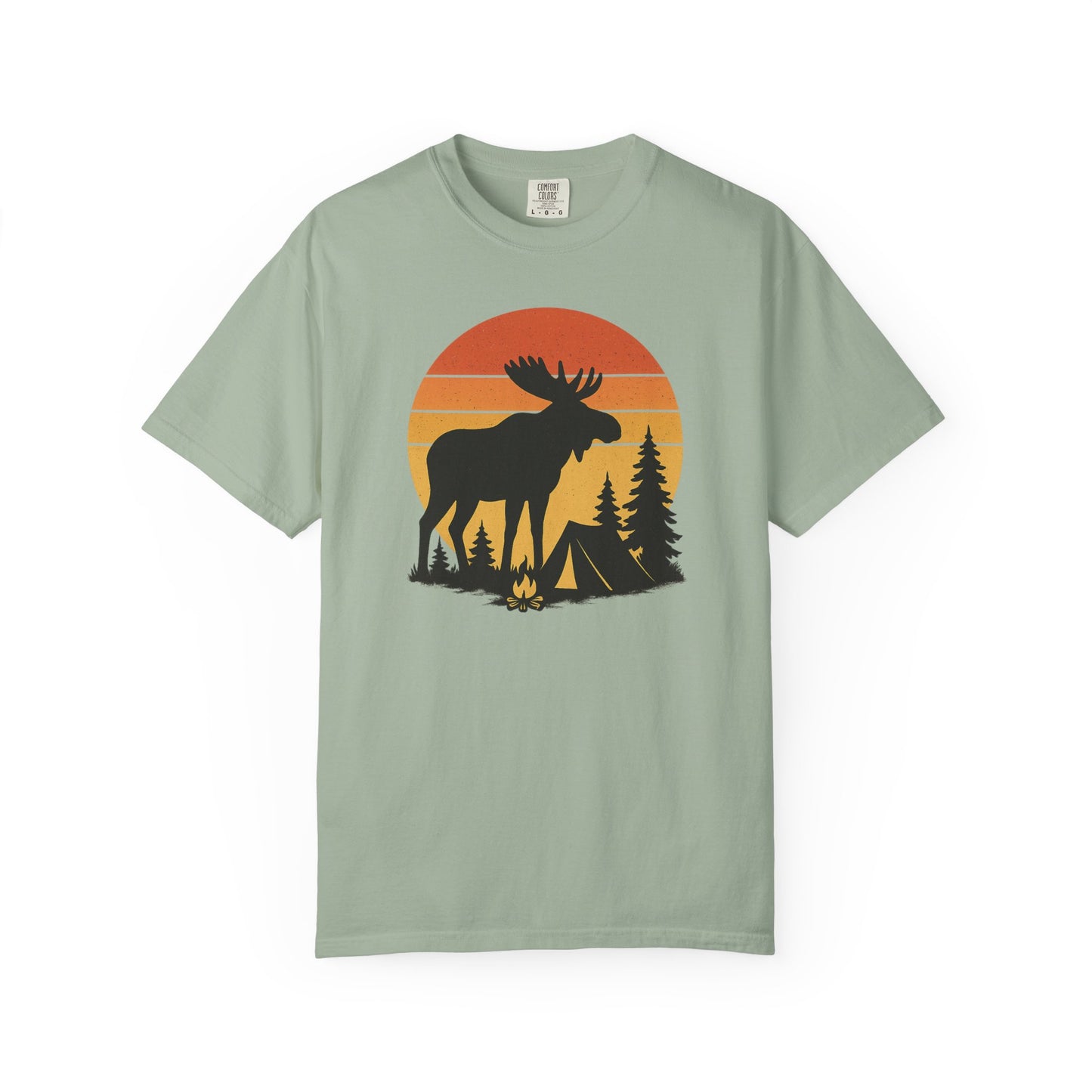 Moose Camping Sunset T-Shirt