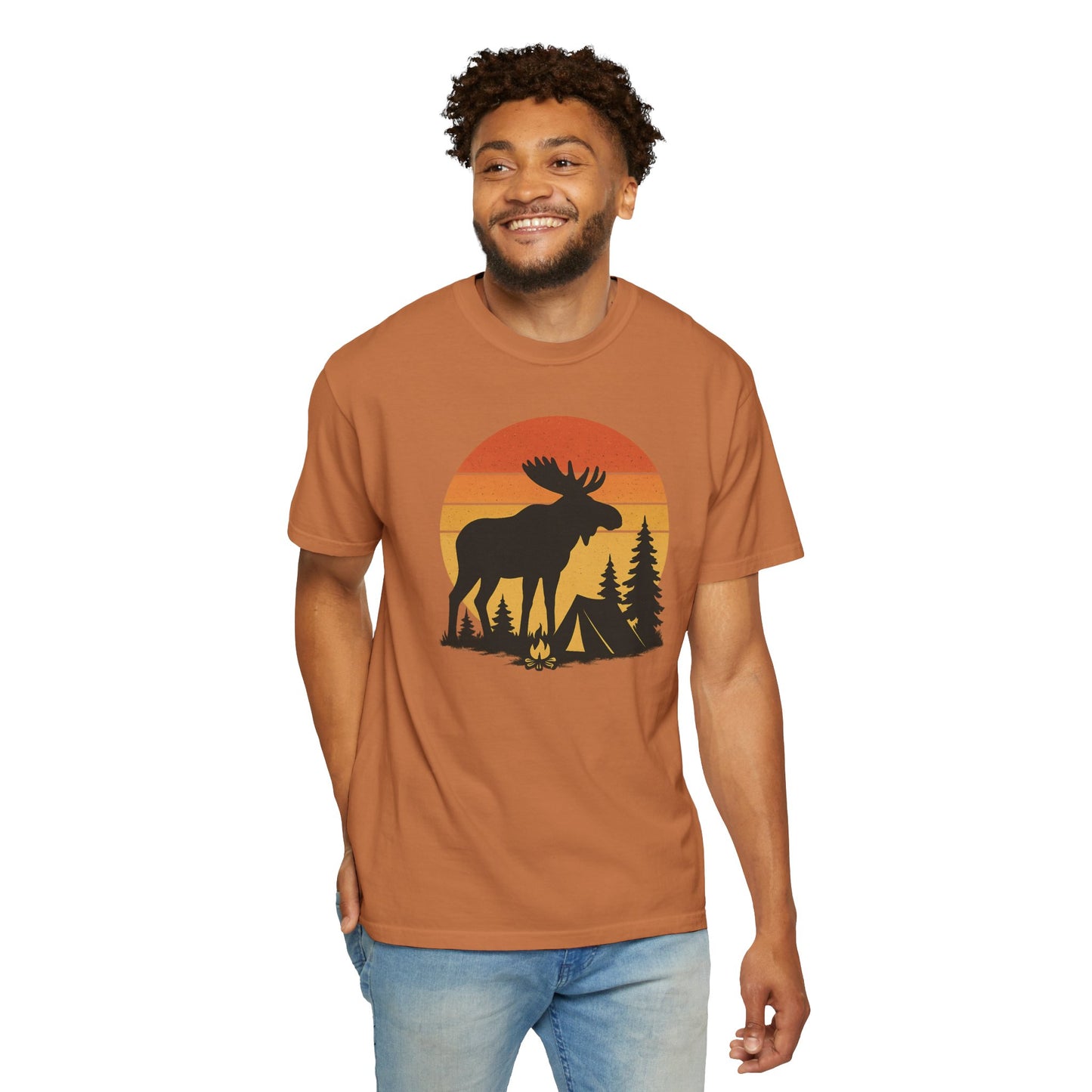 Moose Camping Sunset T-Shirt