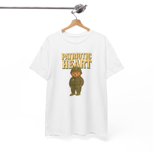 Patriotic Heart Tee — Cute Soldier Bear Graphic T-Shirt