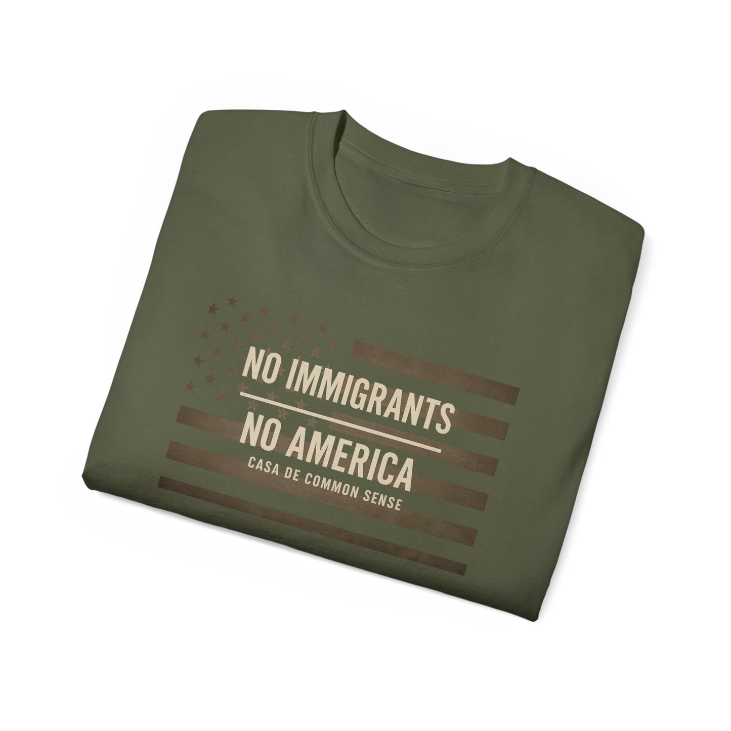 No Immigrants, No America T Shirt -Unisex Political Statement Tee, Casual Activist Shirt, Everyday Comfort for Men & Women