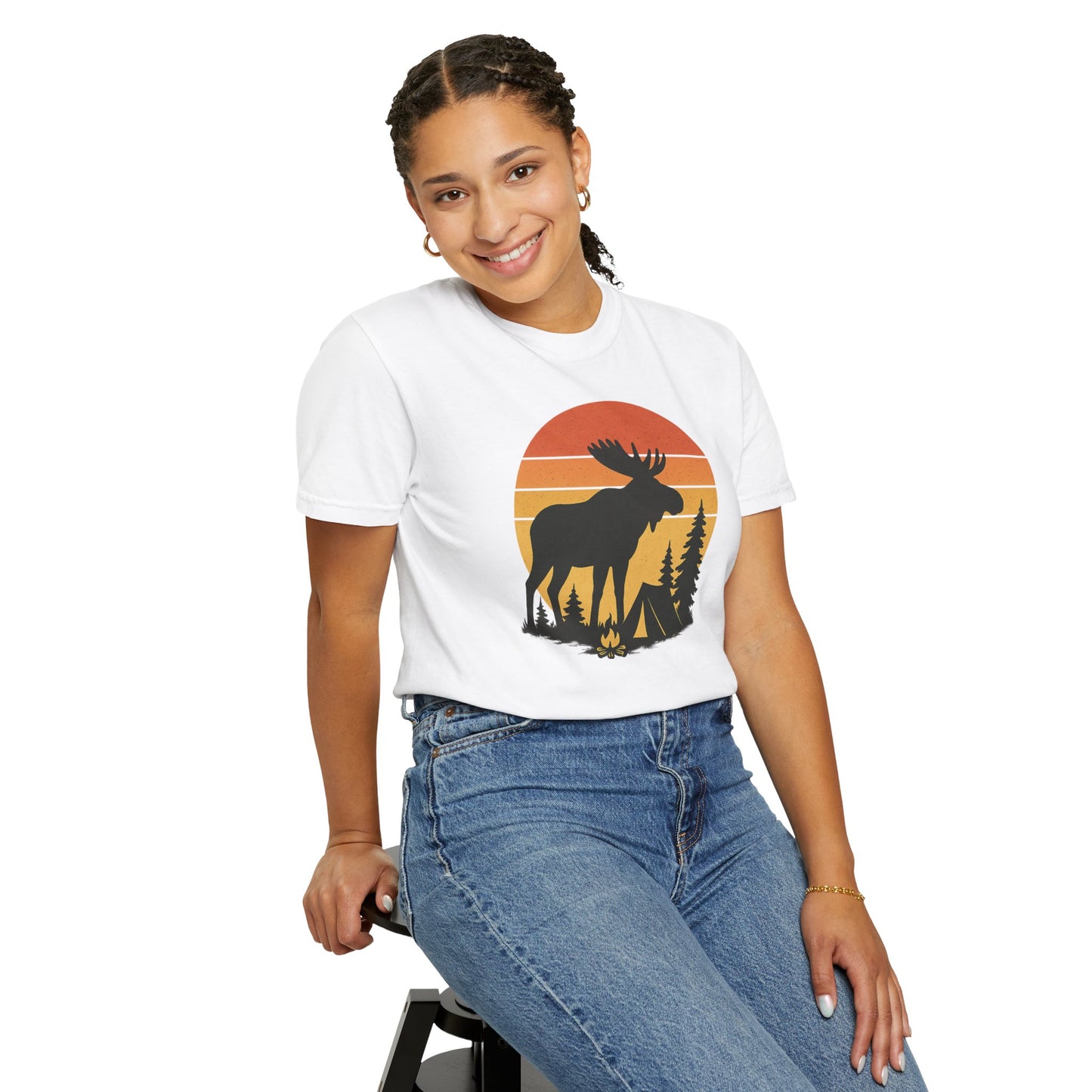 Moose Camping Sunset T-Shirt