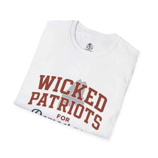 Wicked Patriots for Democracy T-Shirt | Unisex Softstyle Tee for Political Activism, Casual Wear, Gift for Independence Day, Election Day