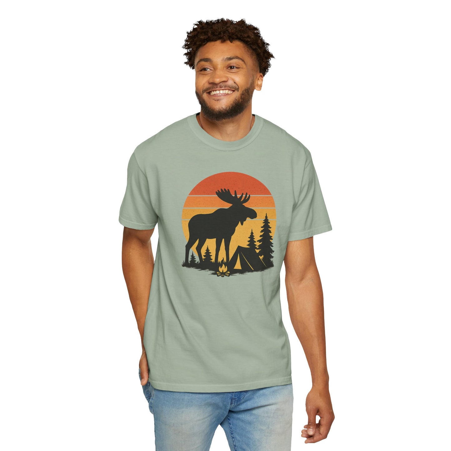 Moose Camping Sunset T-Shirt