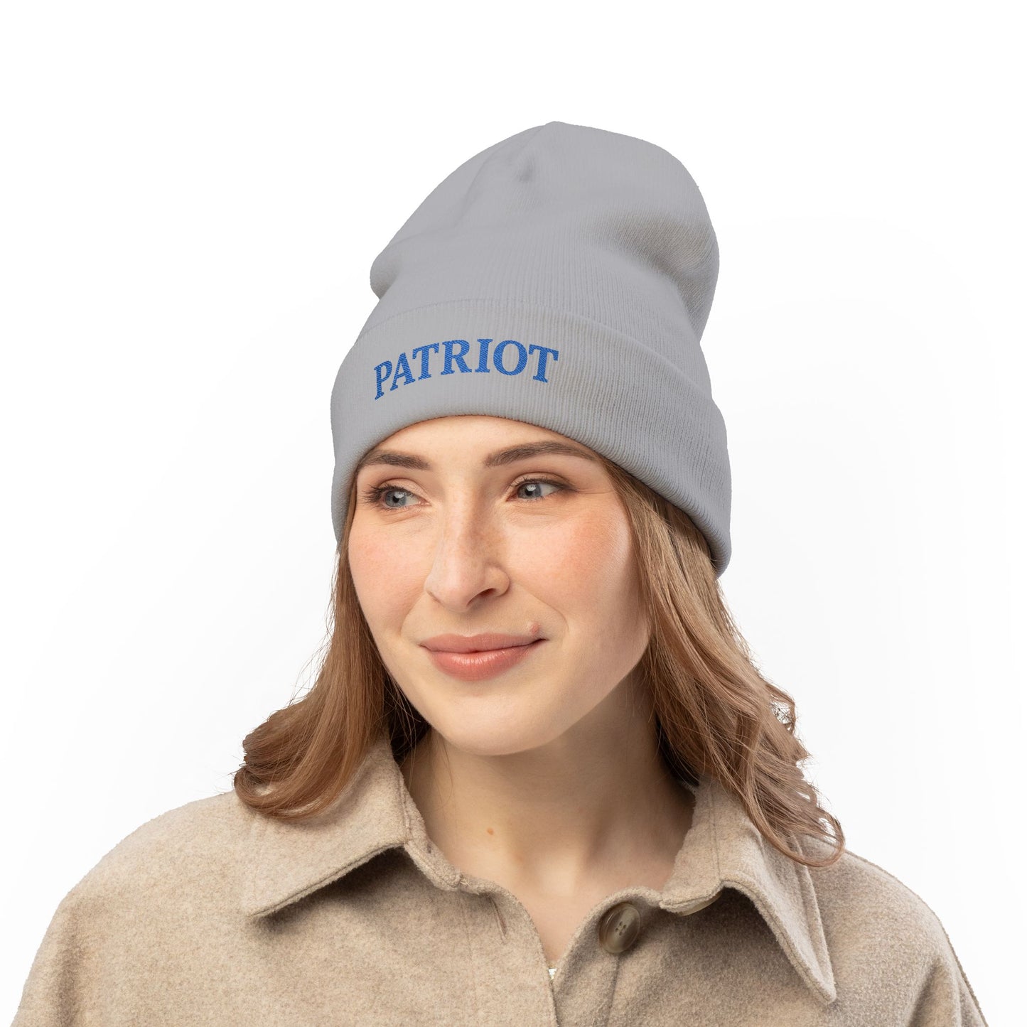 Patriotic Knit Beanie with Embroidery Colors Winter Hat, Gift for Veterans, Independence Day, Christmas, Cozy Fashion