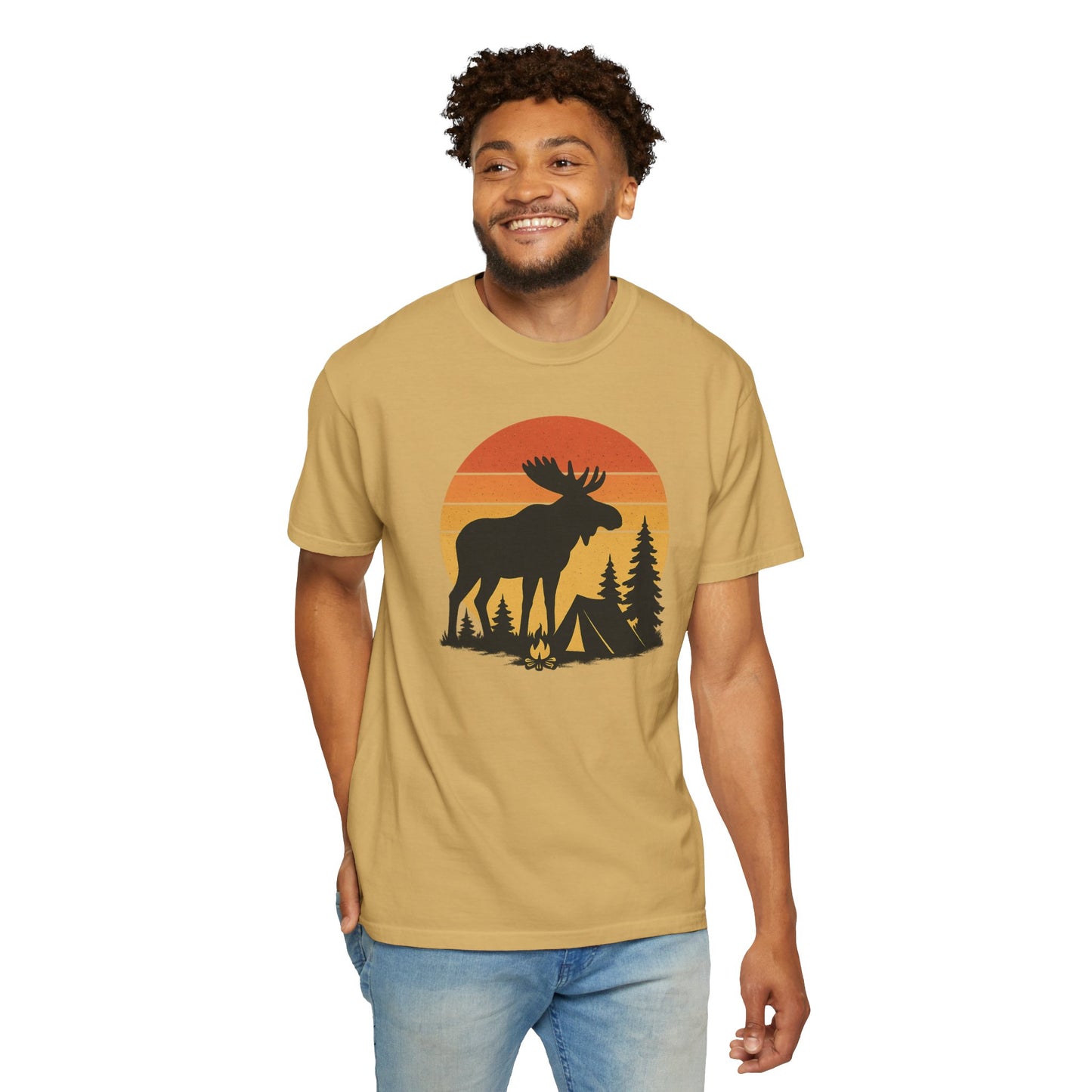 Moose Camping Sunset T-Shirt