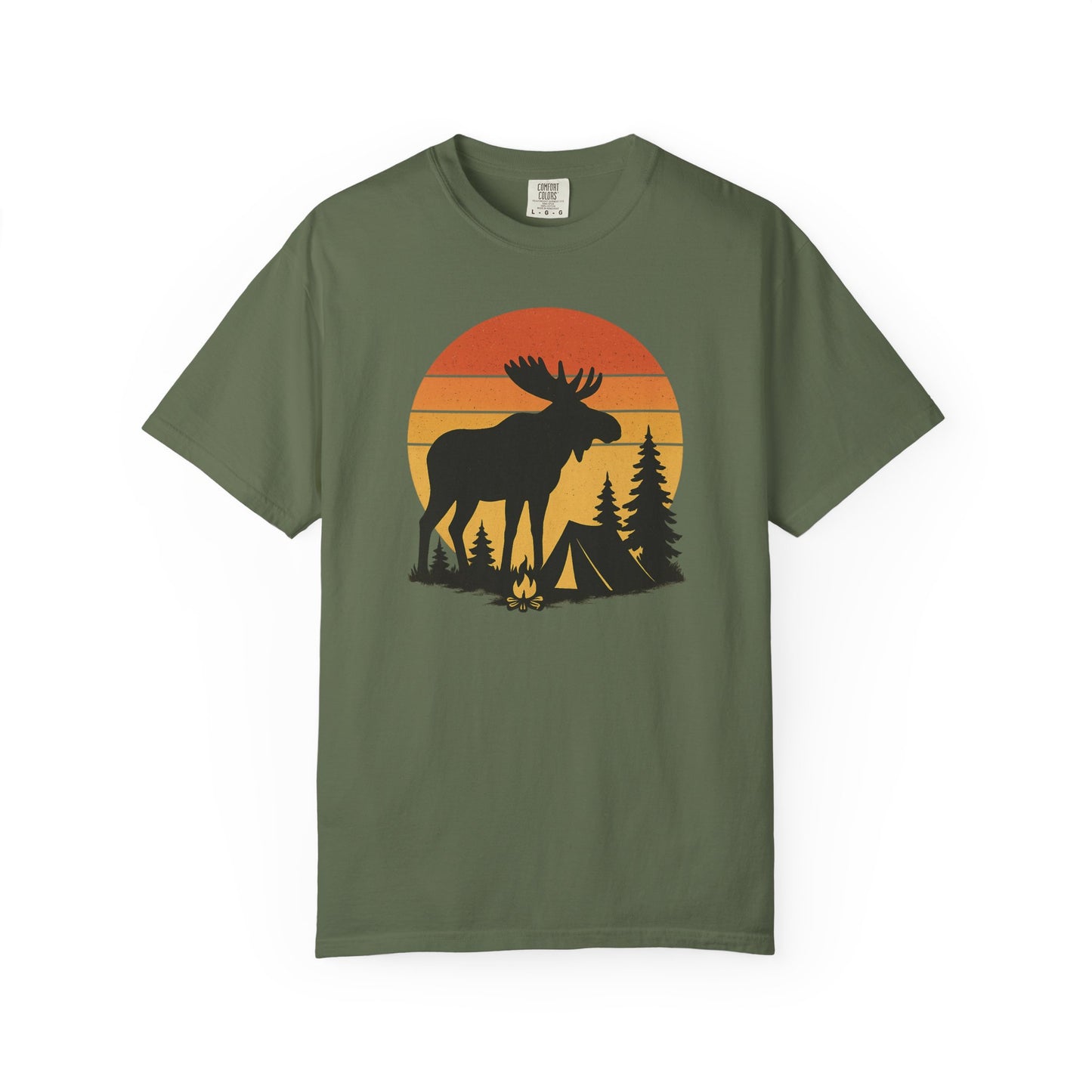 Moose Camping Sunset T-Shirt