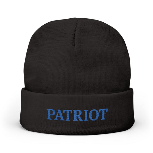 Patriotic Knit Beanie with Embroidery Colors Winter Hat, Gift for Veterans, Independence Day, Christmas, Cozy Fashion