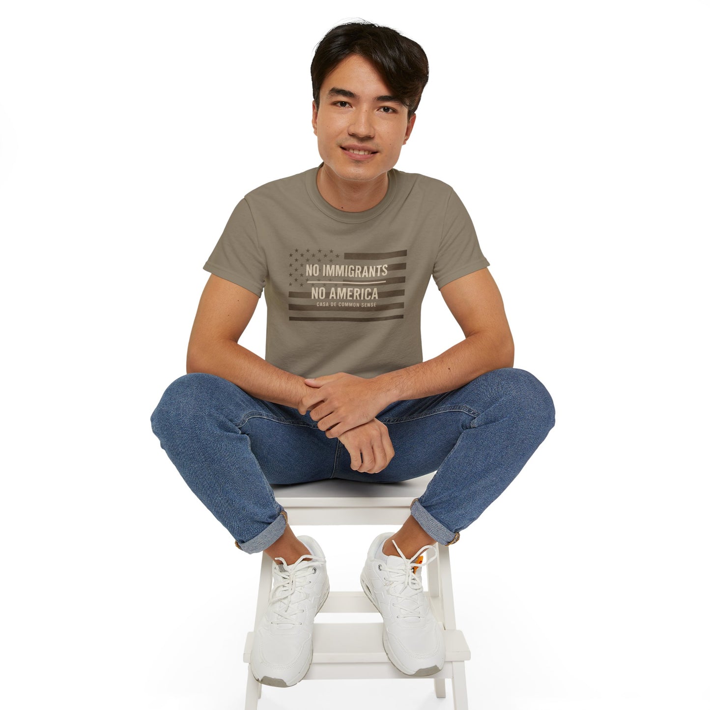 No Immigrants, No America T Shirt -Unisex Political Statement Tee, Casual Activist Shirt, Everyday Comfort for Men & Women