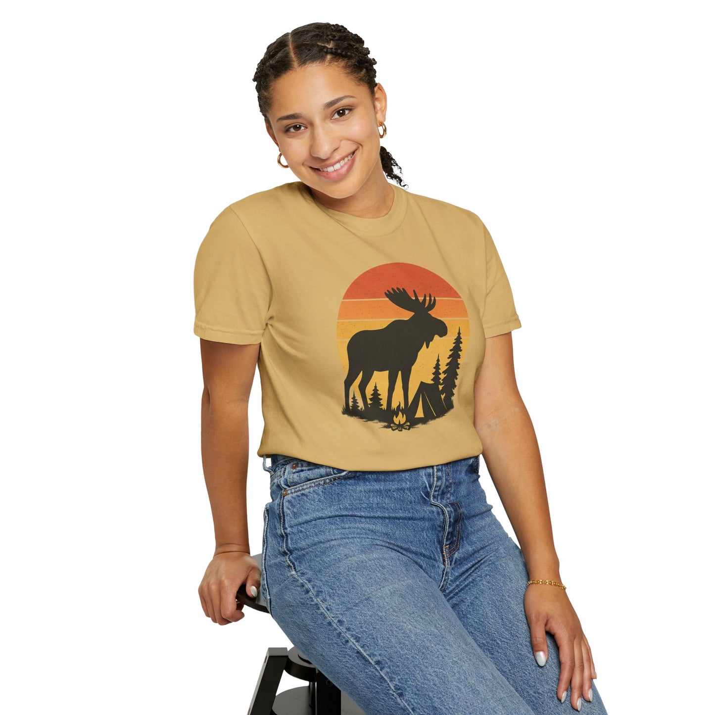 Moose Camping Sunset T-Shirt