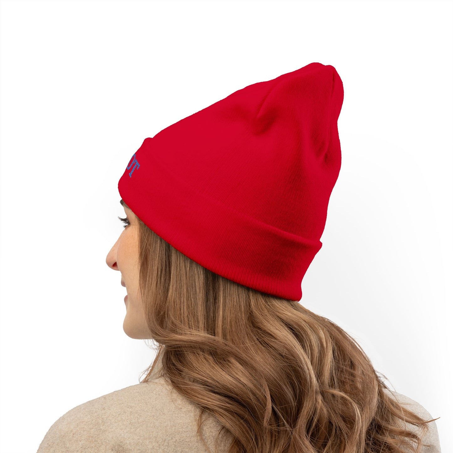 Patriotic Knit Beanie with Embroidery Colors Winter Hat, Gift for Veterans, Independence Day, Christmas, Cozy Fashion